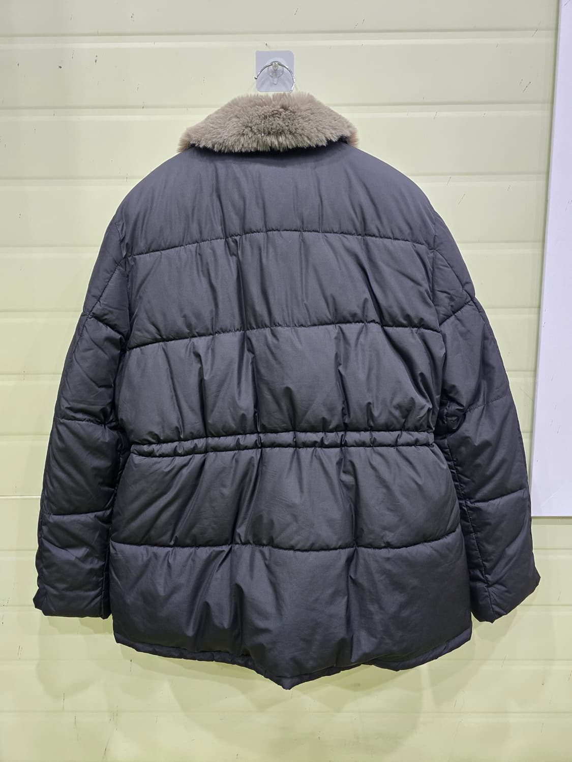 JAJU 넥 퍼 패딩 블랙 상품이미지6