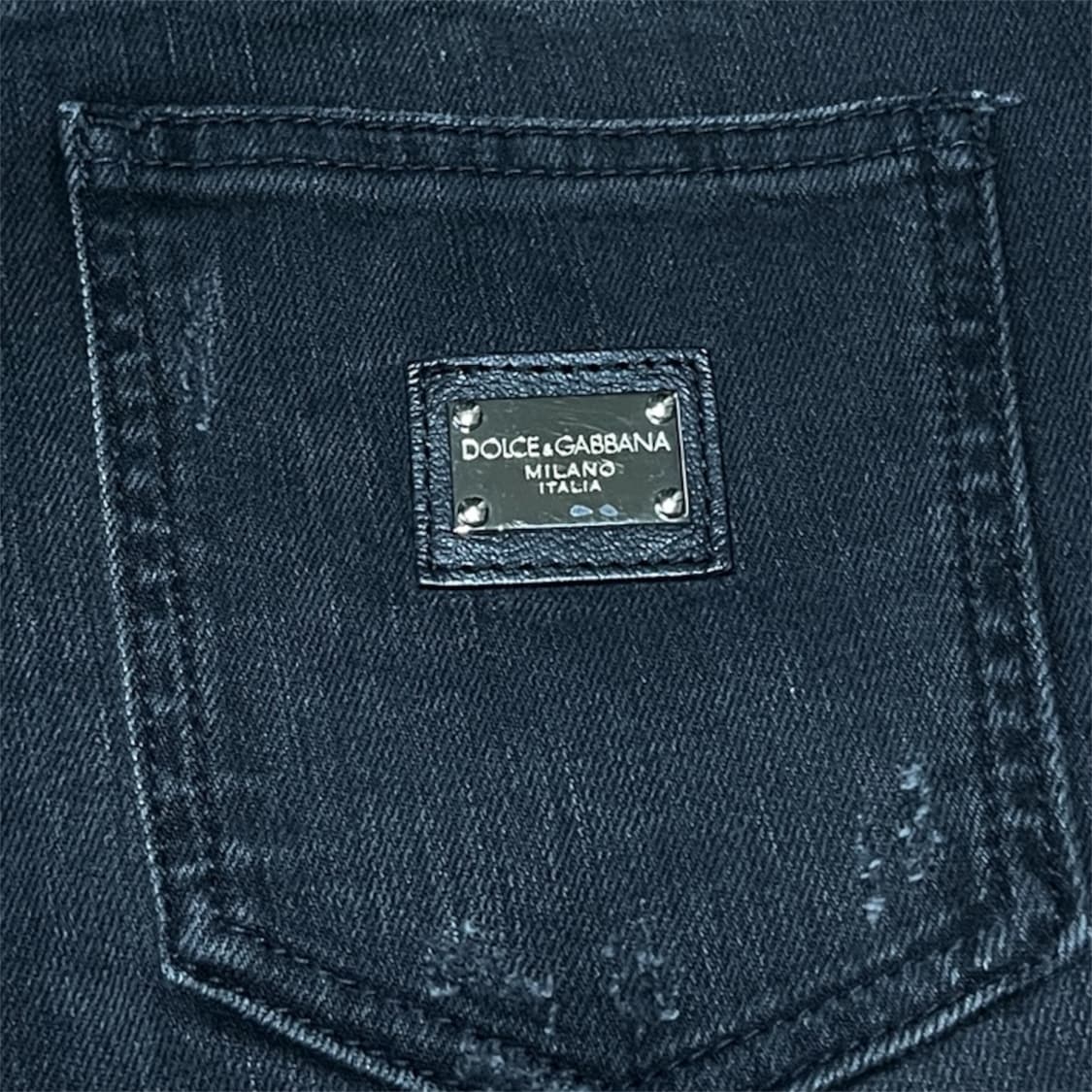 새상품급) 돌체앤가바나 우먼즈 컬렉션 데미지 흑청 라인 팬츠 상품이미지2