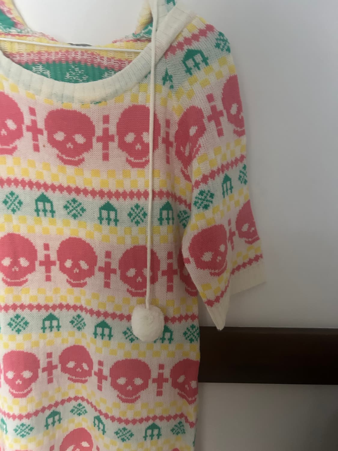 스컬 폼폼 니트원피스  상품이미지4