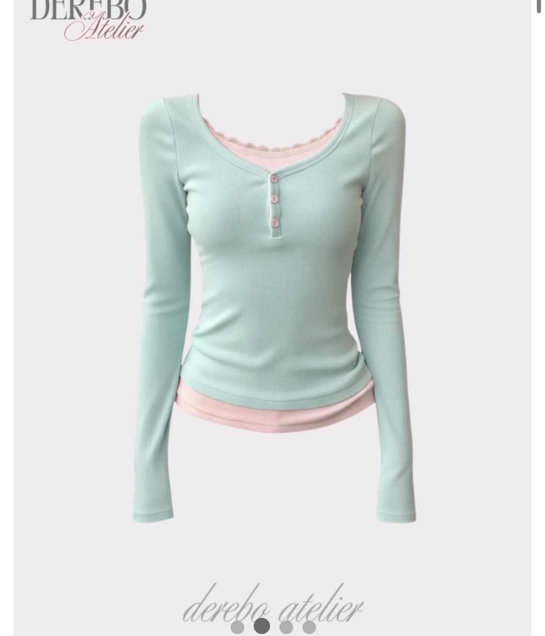 드레보루조 민트 핑크 롱슬리브 상품이미지2
