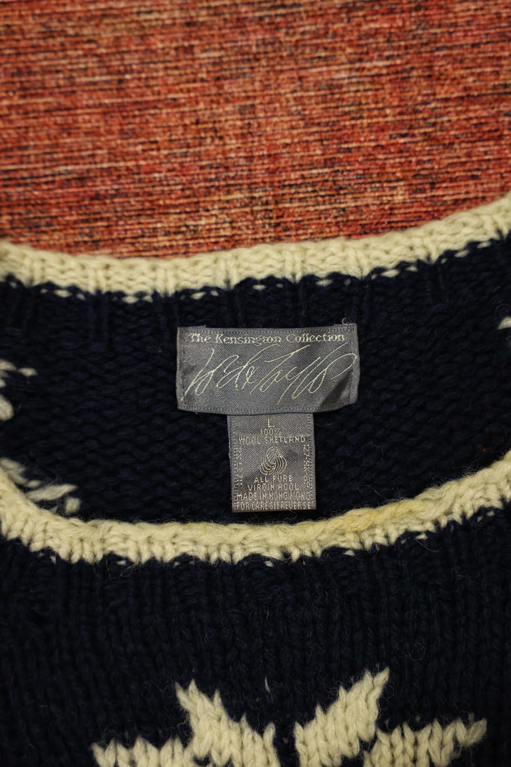 90s 빈티지 노르딕 니트 네이비 판매 상품이미지7