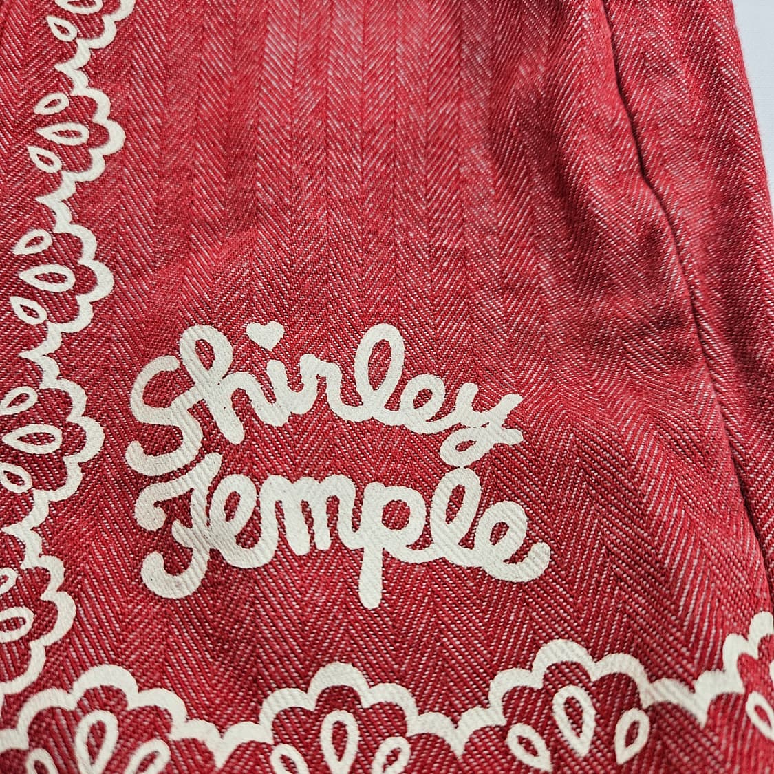 셜리템플 레드 데님 와이드 팬츠 상품이미지6