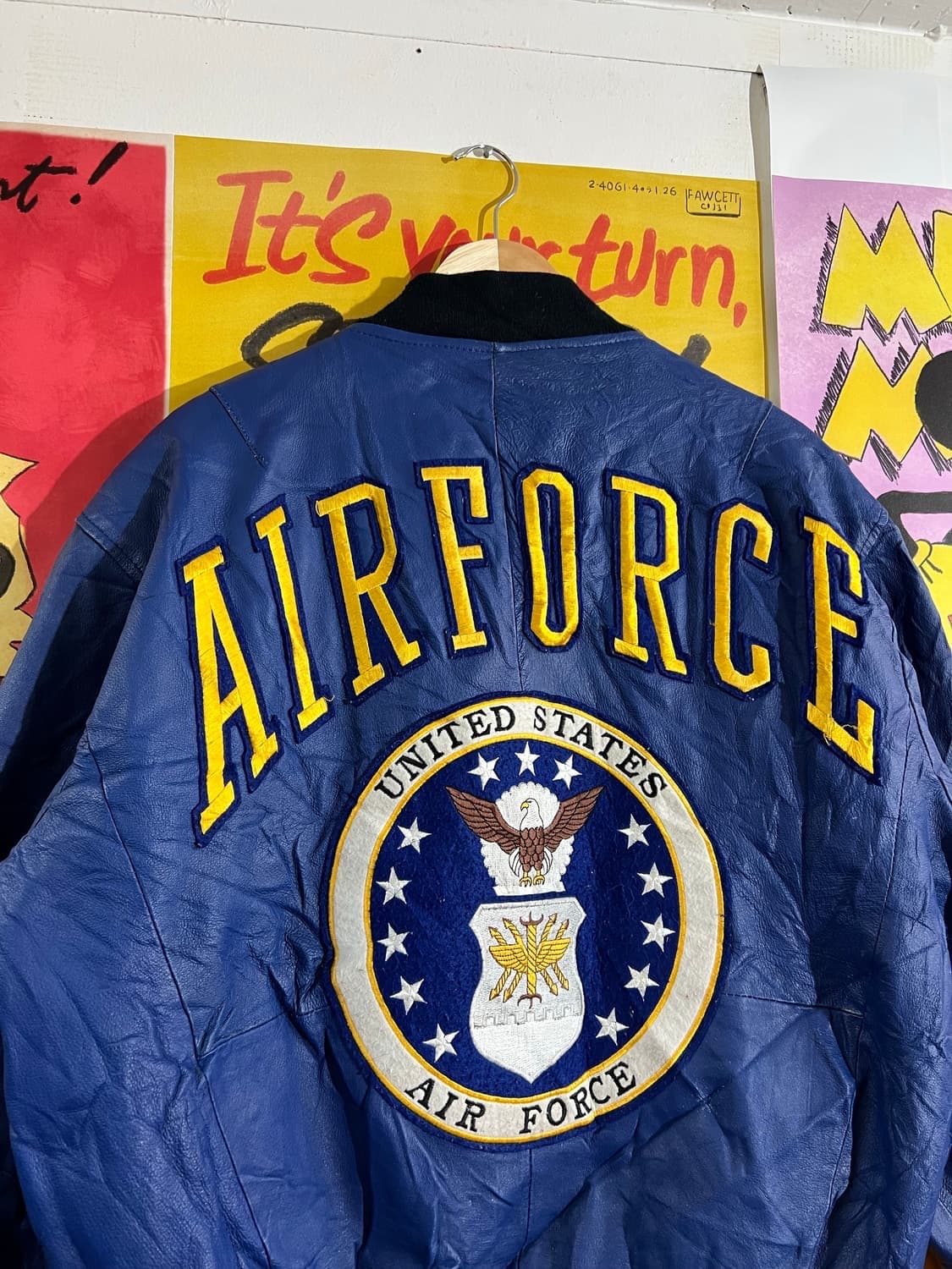 90s MICHAEL HOBAN USAF 가죽봄버자켓 상품이미지4