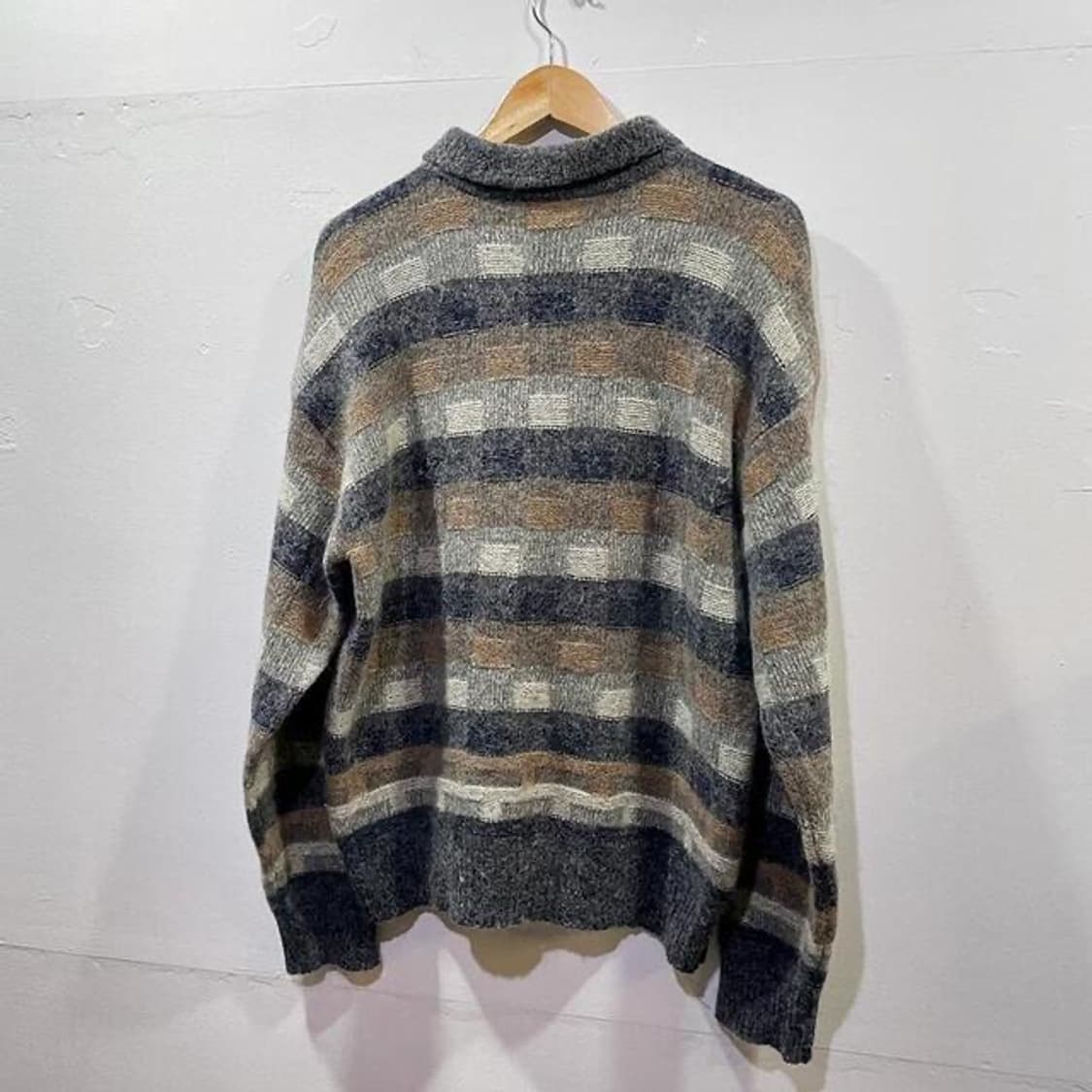 90s 라코스테 체크 카라 니트 (L)   상품이미지3