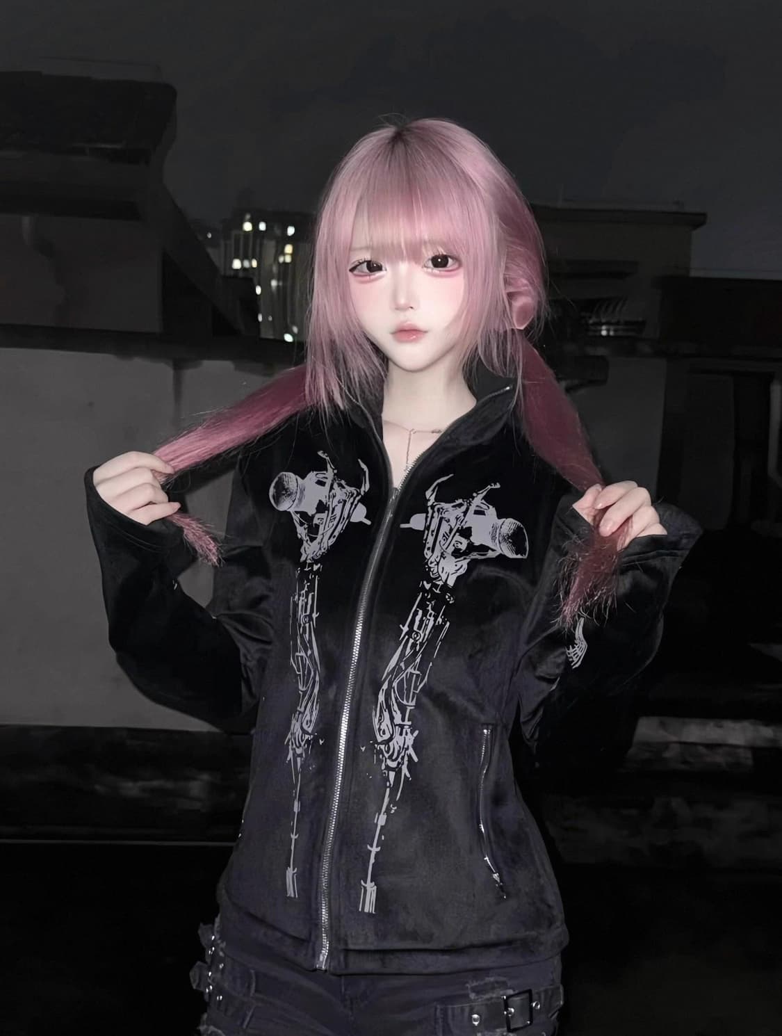 Y2K Velvet Cropped Slim Jacket 상품이미지3