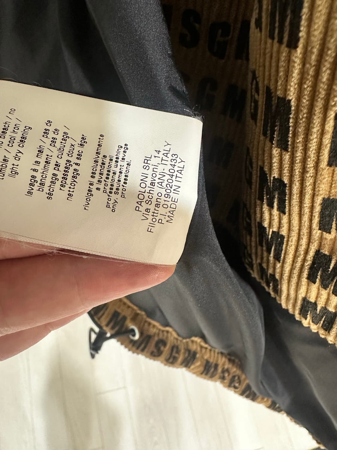 MSGM 코듀로이 패딩 상품이미지4