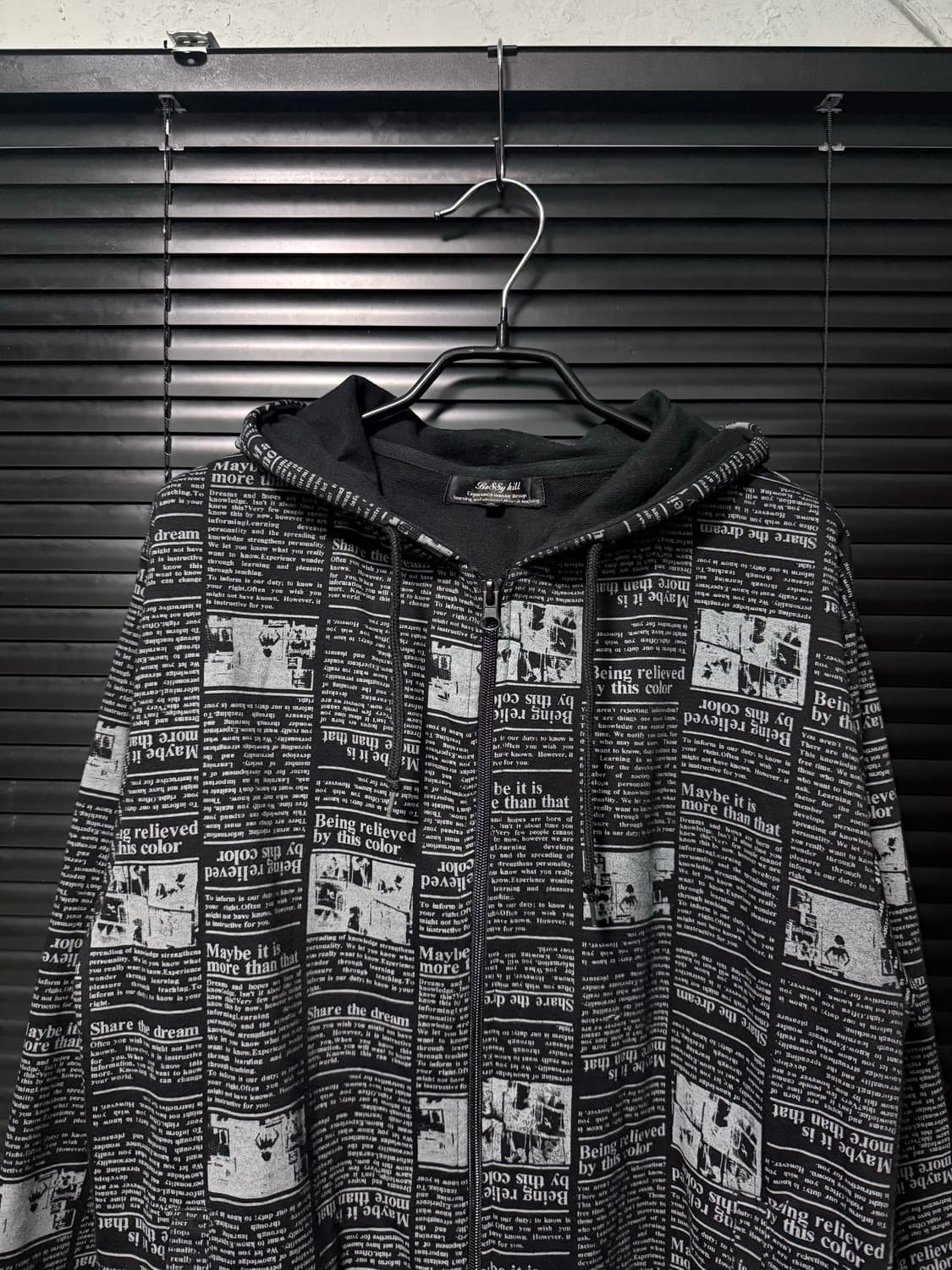 BoSSy hill 고스 펑크 로리 일본 사진 프린팅 블랙 후드 집업 L 상품이미지4