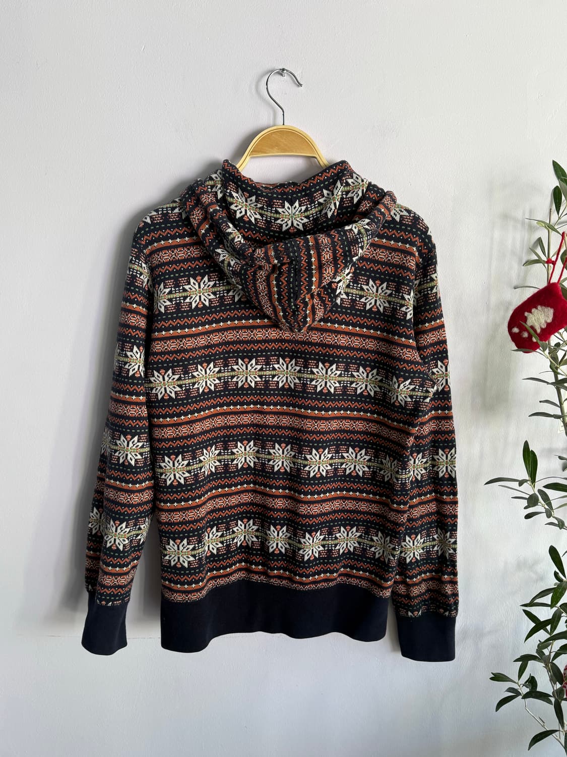 일본빈티지) 눈꽃패턴 후드집업 상품이미지2