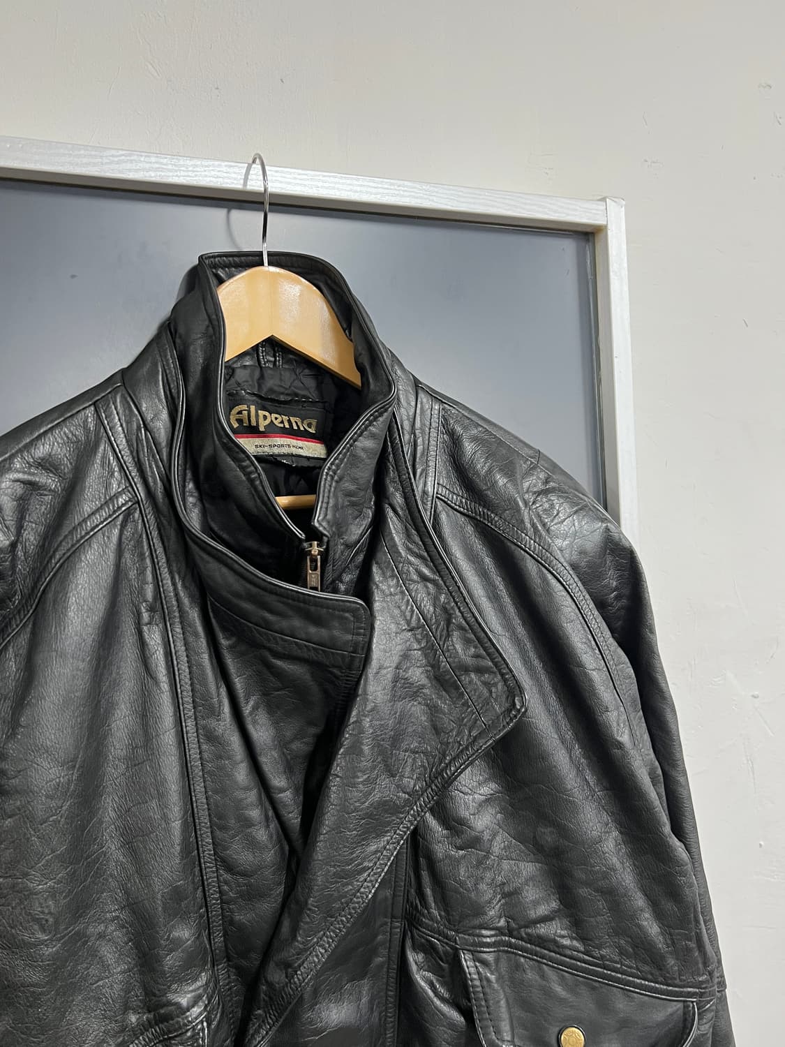 90s' AIperna Vintage 빈티지 램스킨 양가죽 레더 자켓 상품이미지2
