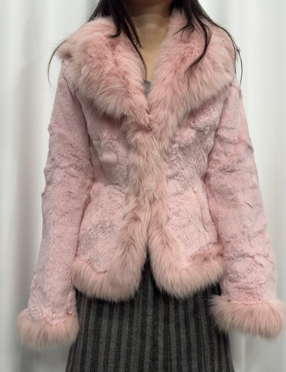 etoile selection pink rabbit fur jacket 상품이미지1