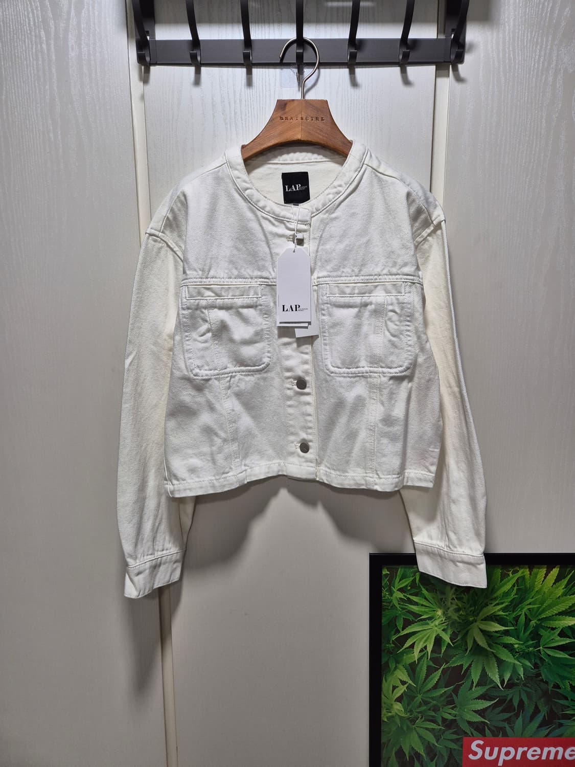 (타임세일)(새상품)LAP 숏 데님 자켓 아이보리 상품이미지1