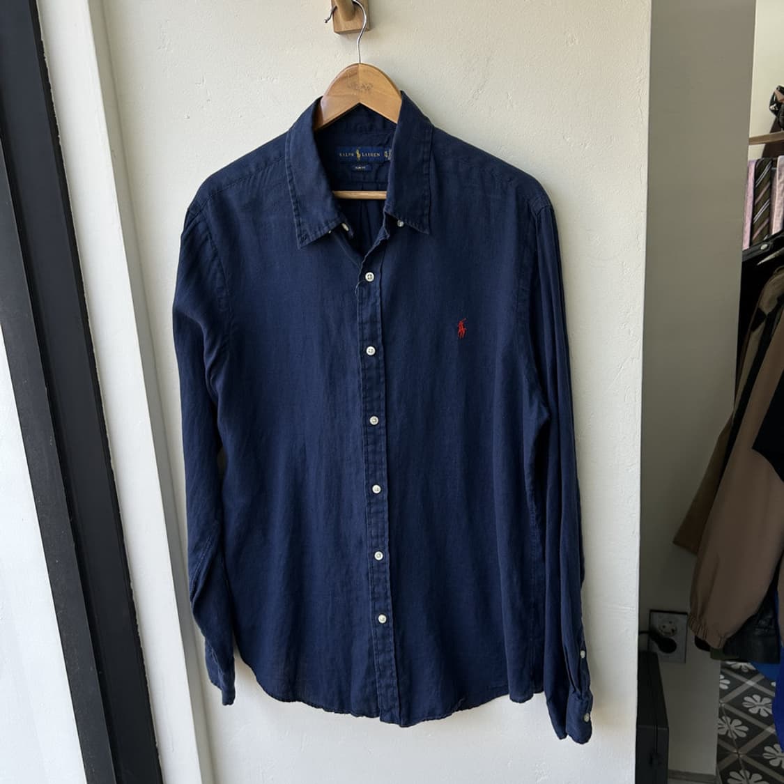 16722 - 폴로 랄프로렌 네이비 린넨 셔츠 상품이미지2