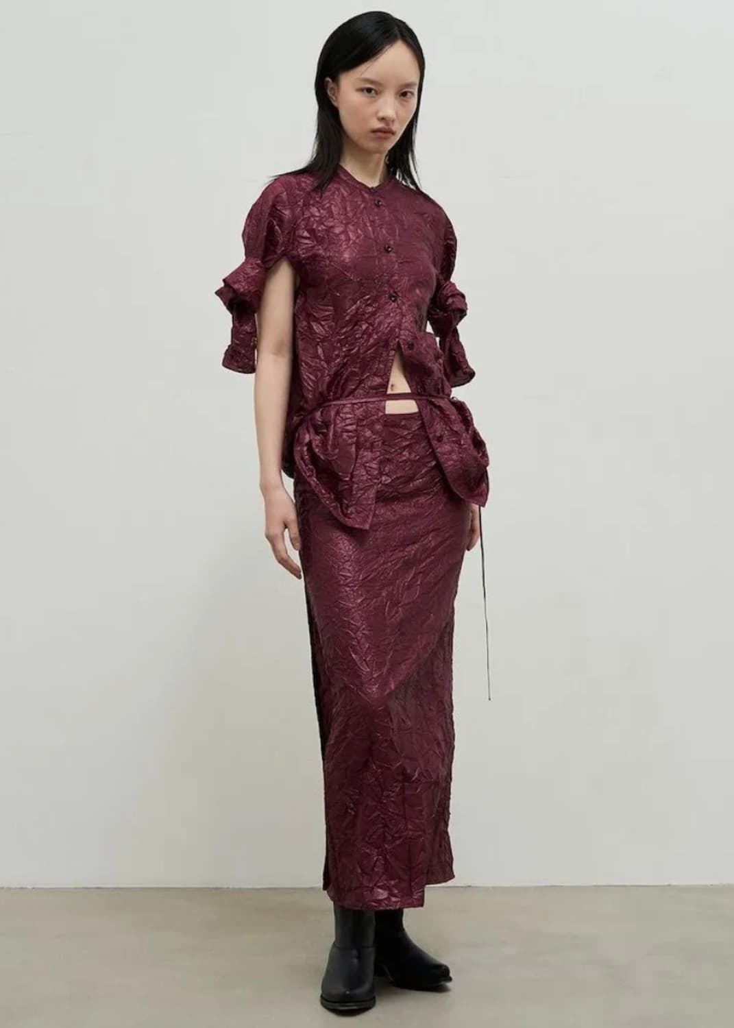 Gelato Wrap Long Skirt Red 상품이미지1