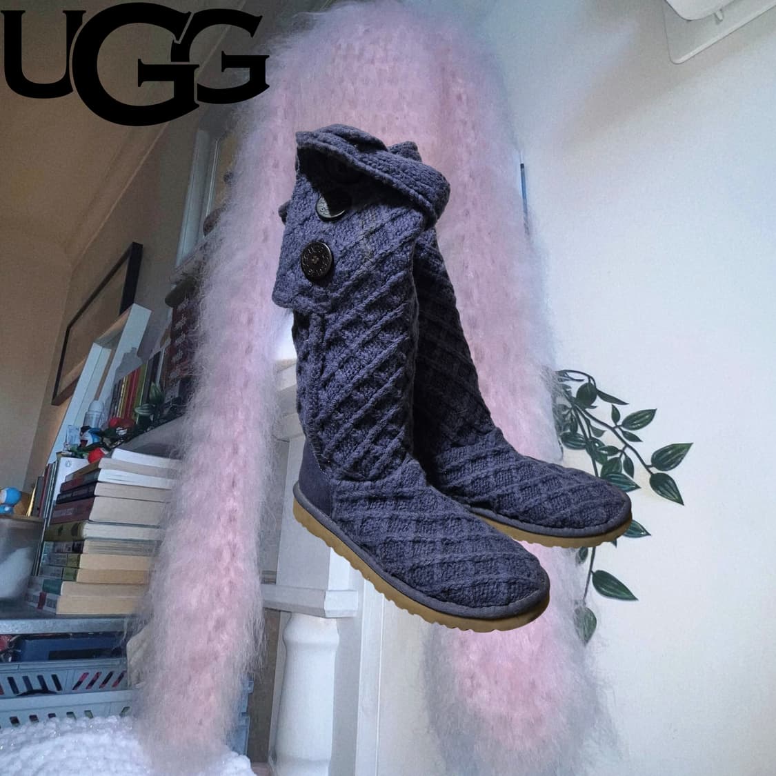 UGG 2000s Cardy button knit Boots 상품이미지2