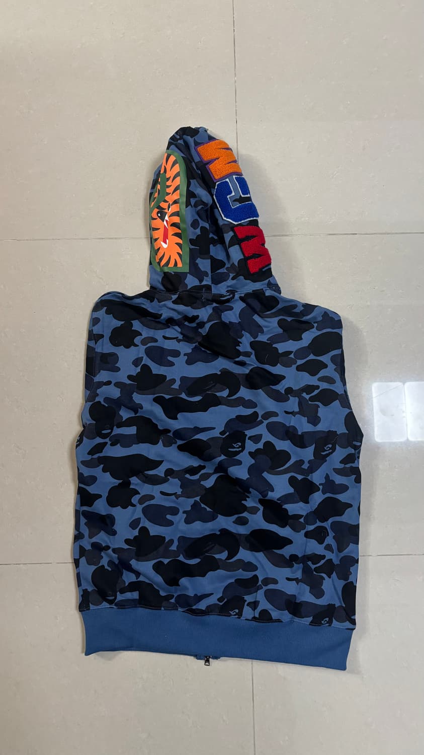 베이프 샤크 후드집업 블루 청계 L 상품이미지2