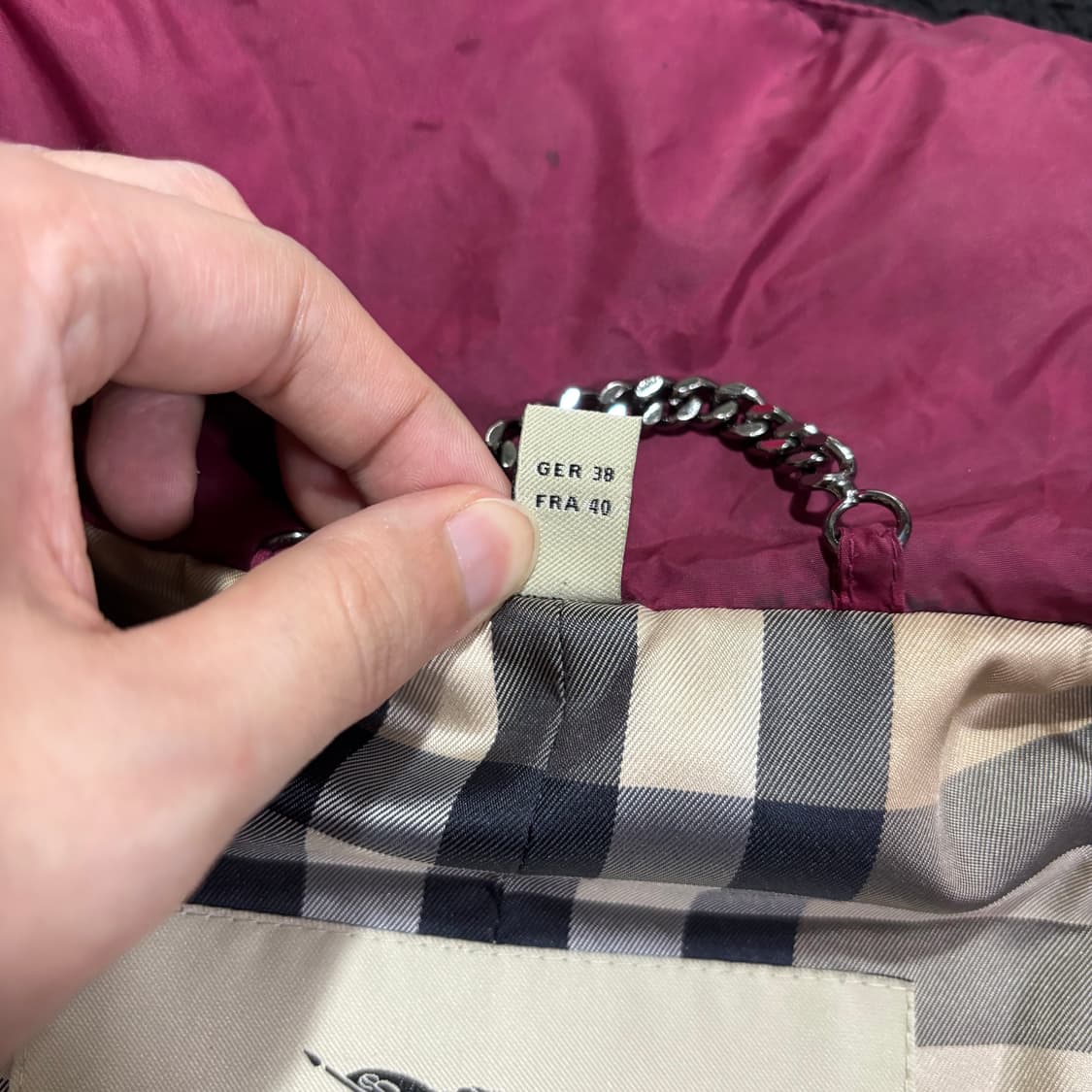 우먼M 버버리 BURBERRY 버건디 바람막이 자켓 상품이미지8