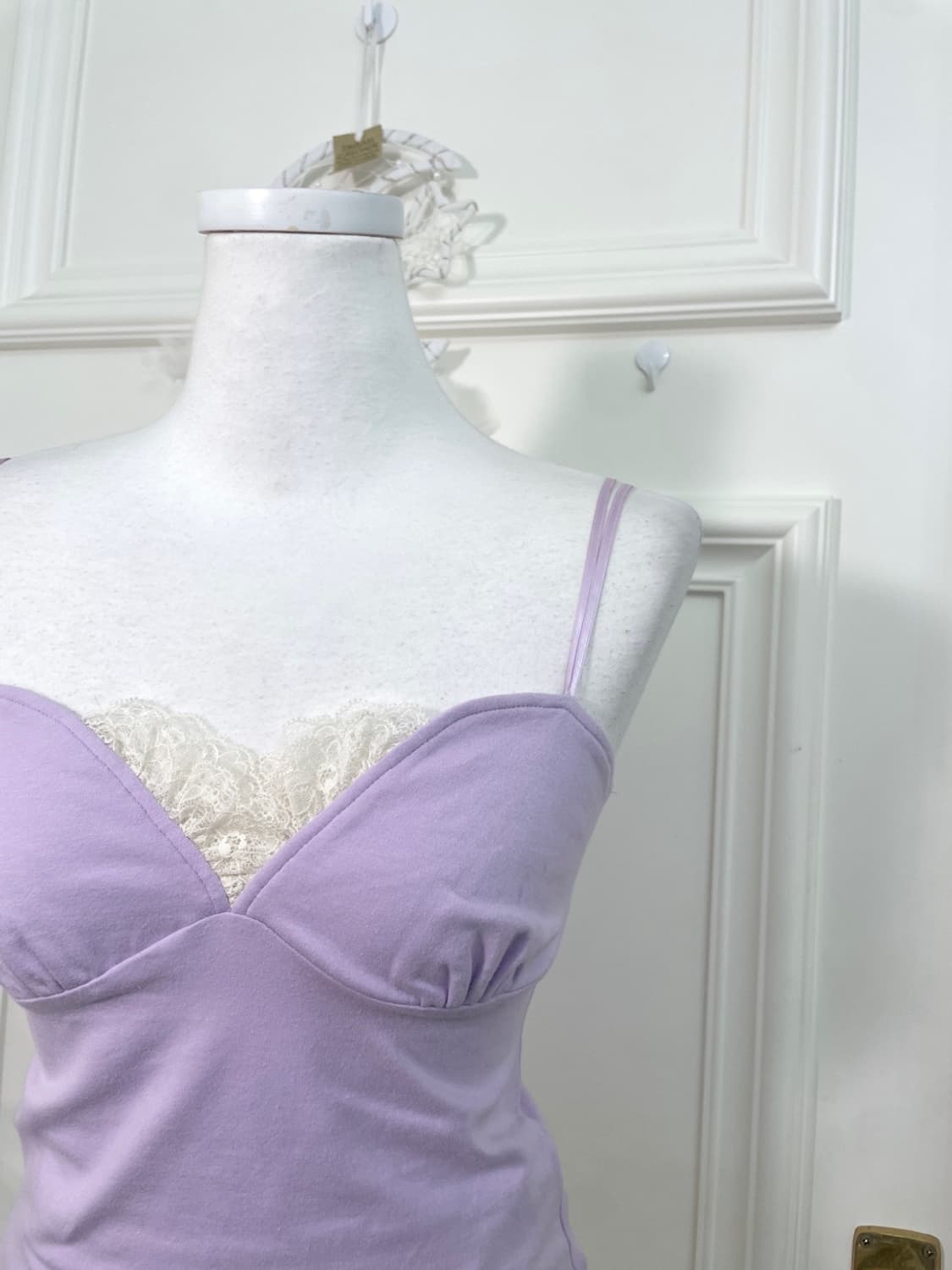 lavender lace trim fairy sleeveless top( 상품이미지5