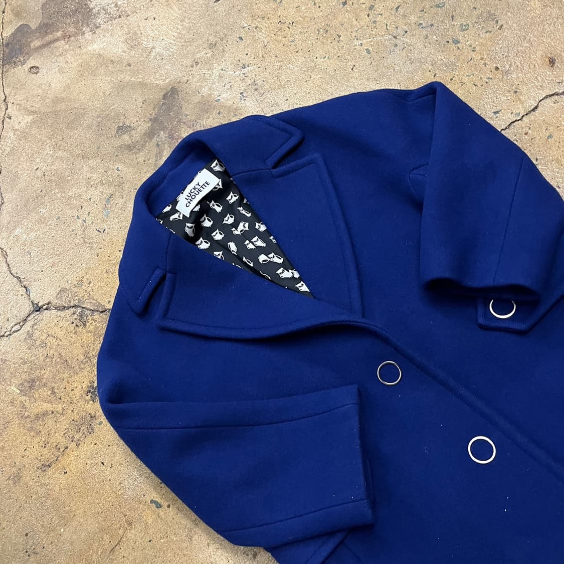 [정품/36] 럭키슈에뜨 블루 컬러 울 코트 b15 상품이미지1