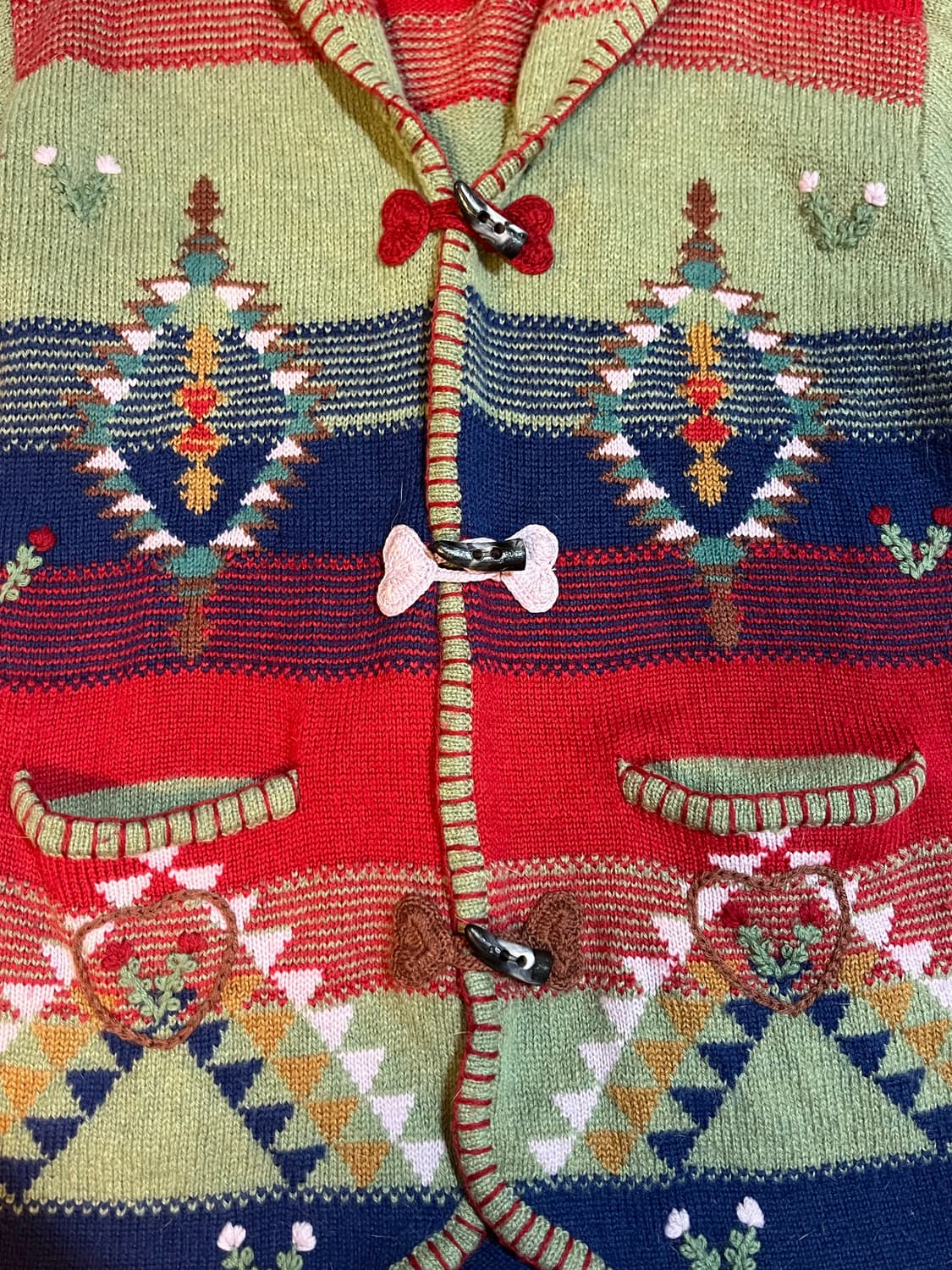 산장소녀코어! 히피 패턴 무지개떡 가디건 상품이미지4