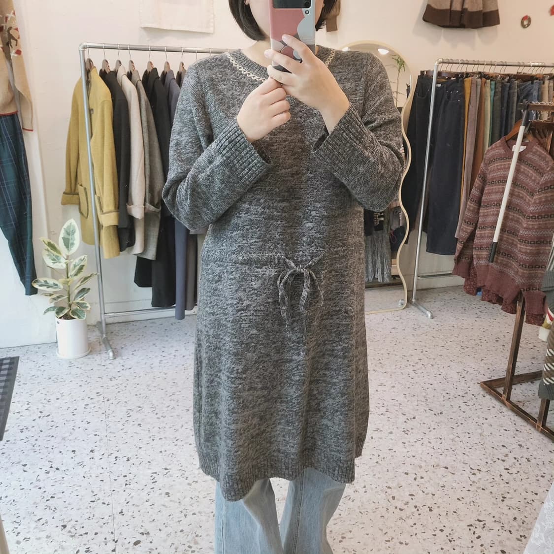 Collection's k 멜란지그레이 니트 원피스 상품이미지2