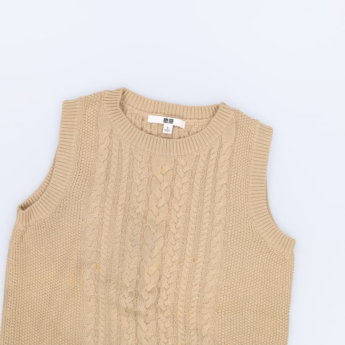 [S] 유니클로 여성 꽈배기 니트조끼 0107H1 상품이미지3