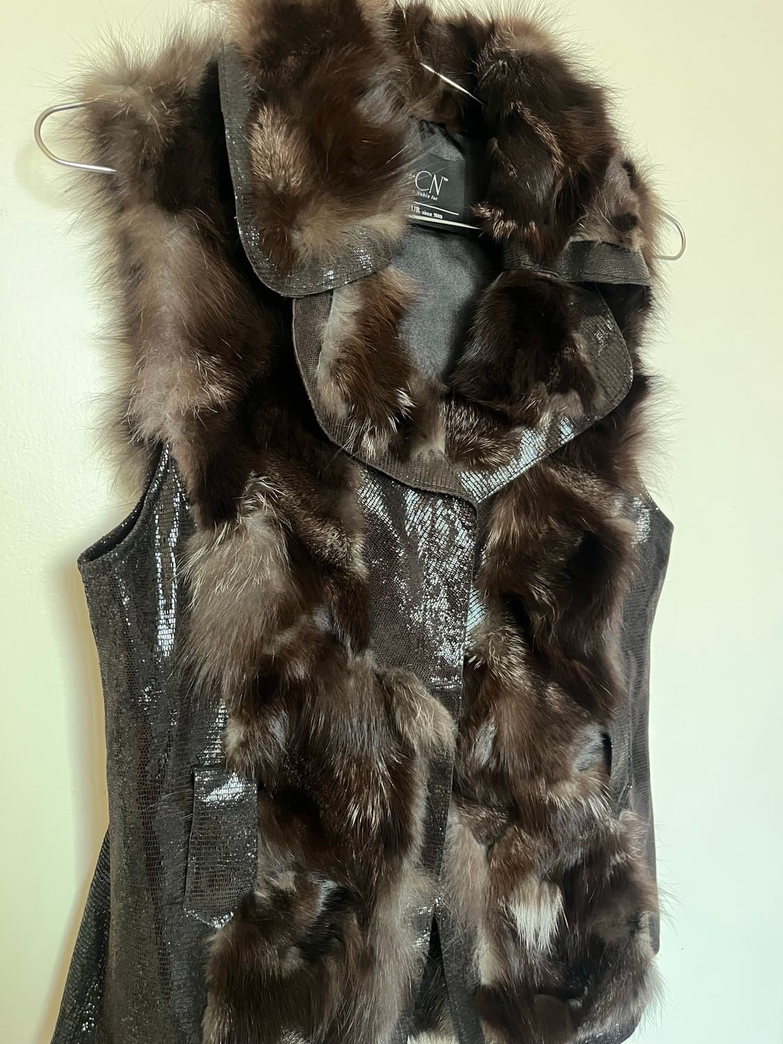 폭스 퍼 믹스 가죽 베스트 상품이미지6