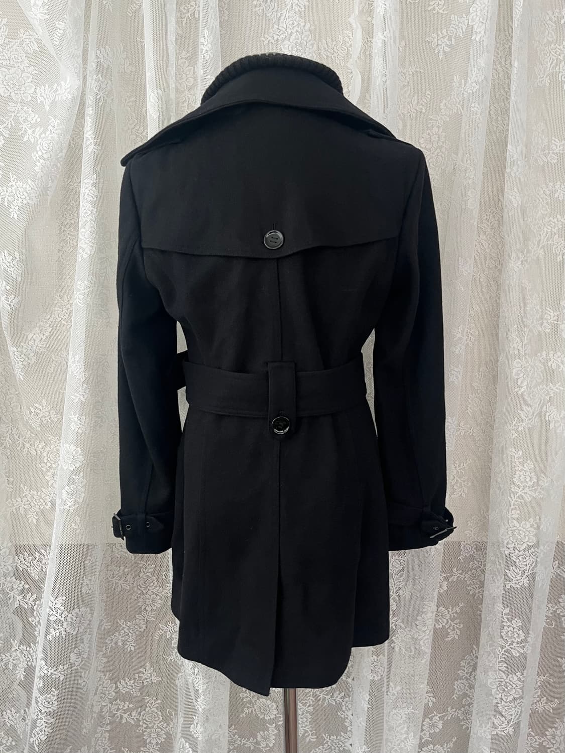 4) 캘빈클라인 울 하프 코트 블랙 상품이미지2