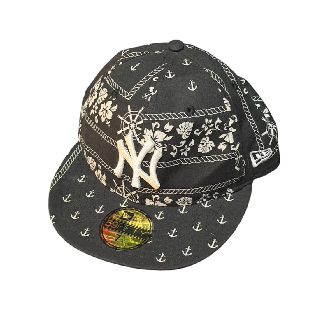 희귀) 뉴에라 양키스 페이즐리 반다나패턴 스냅백 블랙 상품이미지1