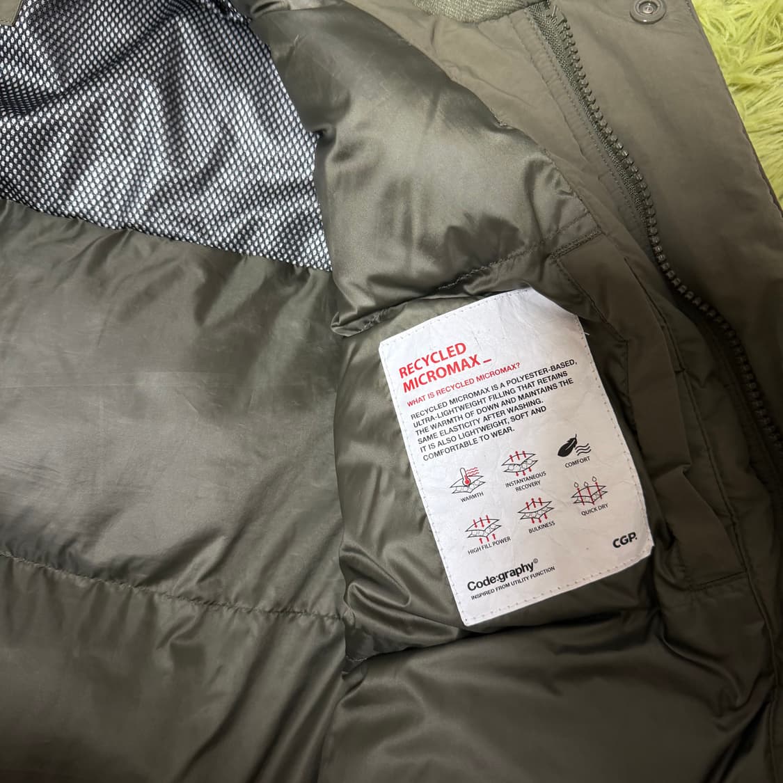 코드그라피 US-ARMY 밀리터리 카키 패딩 상품이미지4