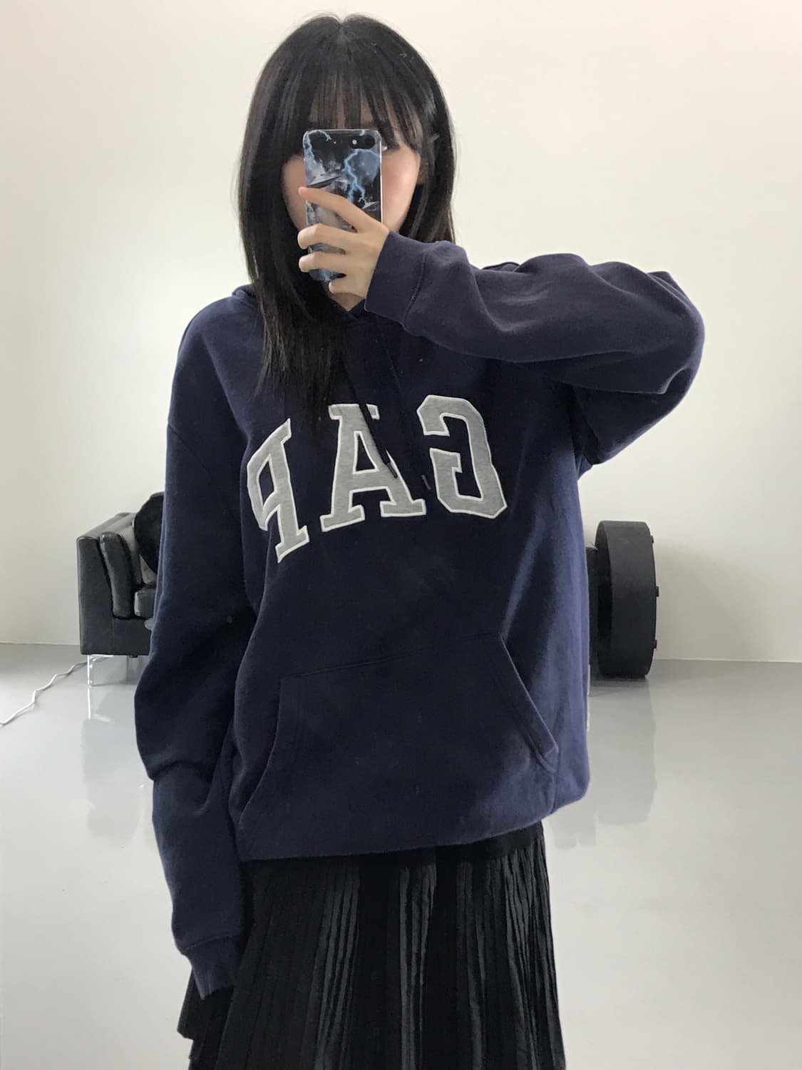 Gap Navy Graphic Hoodies 상품이미지1