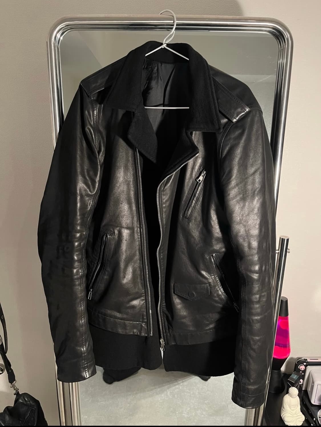 14fw 릭 오웬스 stoogie 캐시미어 도킹 카프 레더자켓 상품이미지2