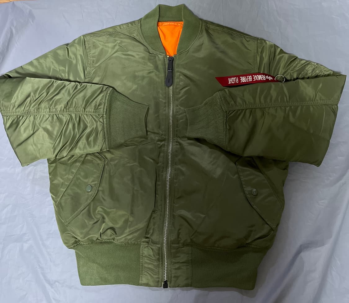 알파인더스트리 MA-1 항공점퍼 세이지 그린 L 상품이미지1