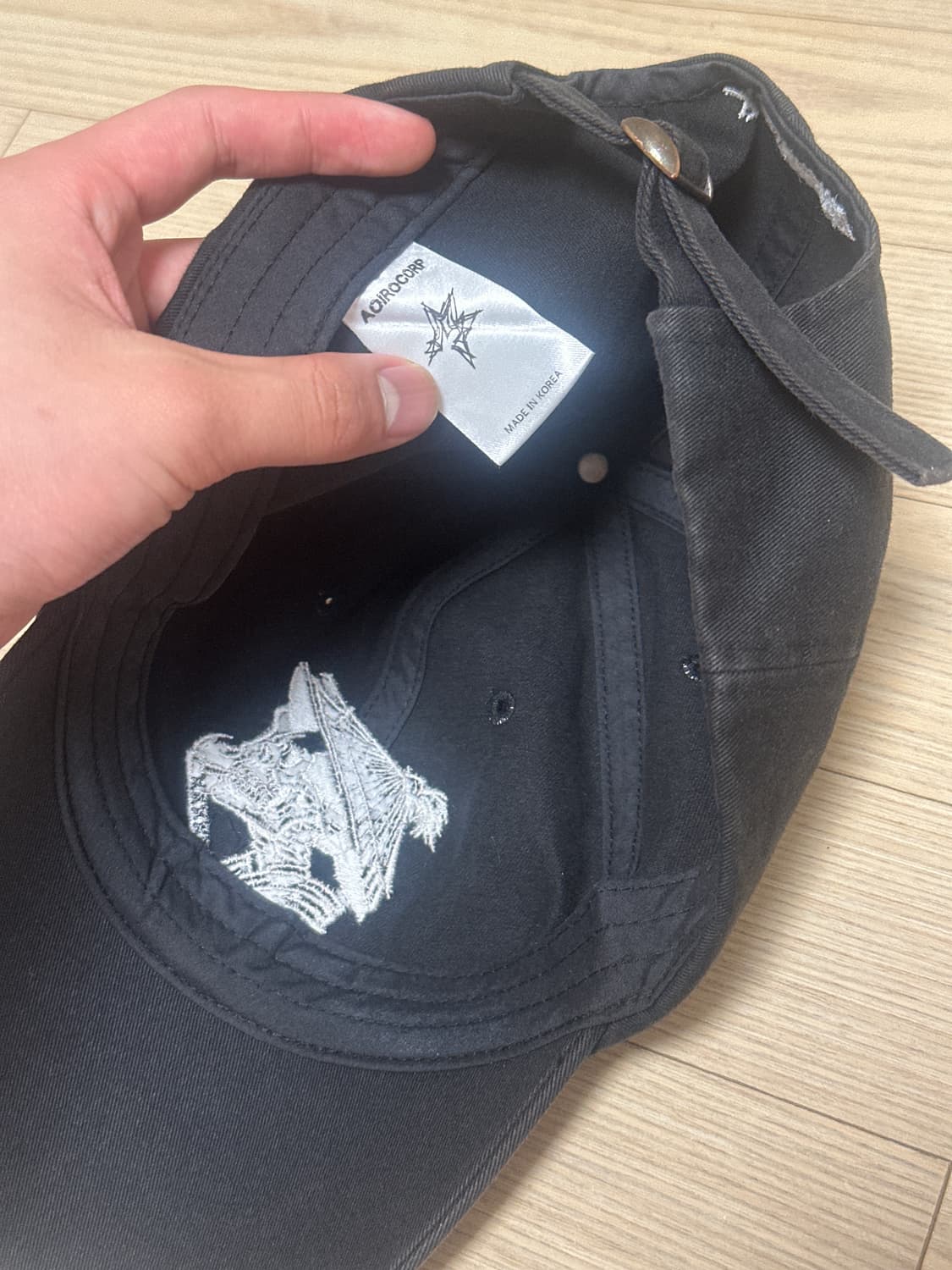 6-Panel Bone Samurai Cap - Washed Black 상품이미지2