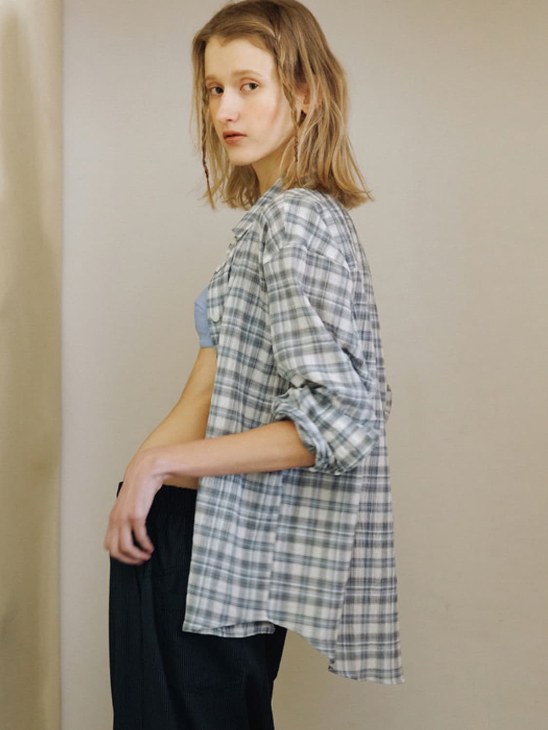 앤니즈 보호 체크 셔츠 Boho check shirt 상품이미지2