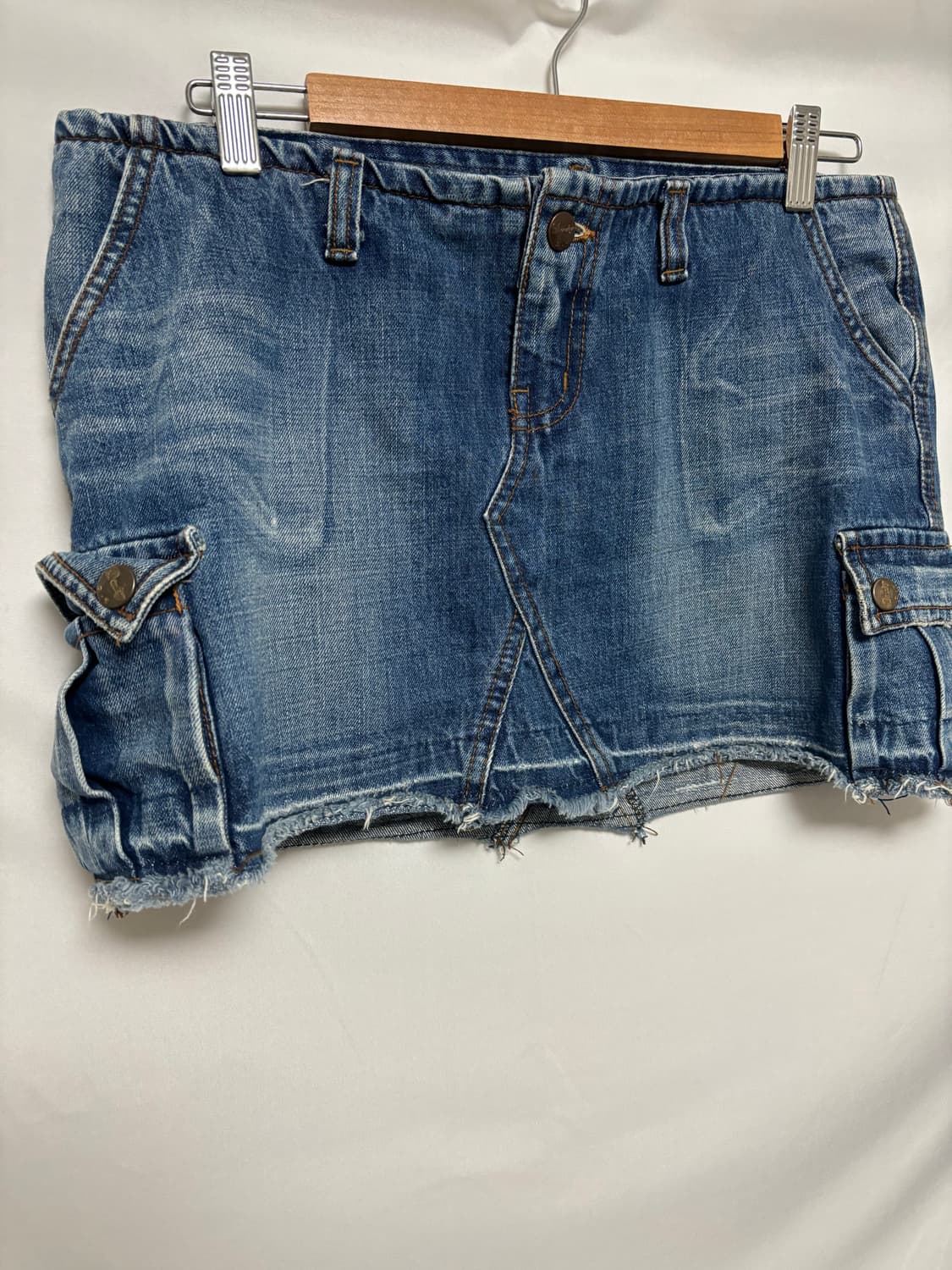빈티지 데님 로우라이즈 미니 스커트 상품이미지4