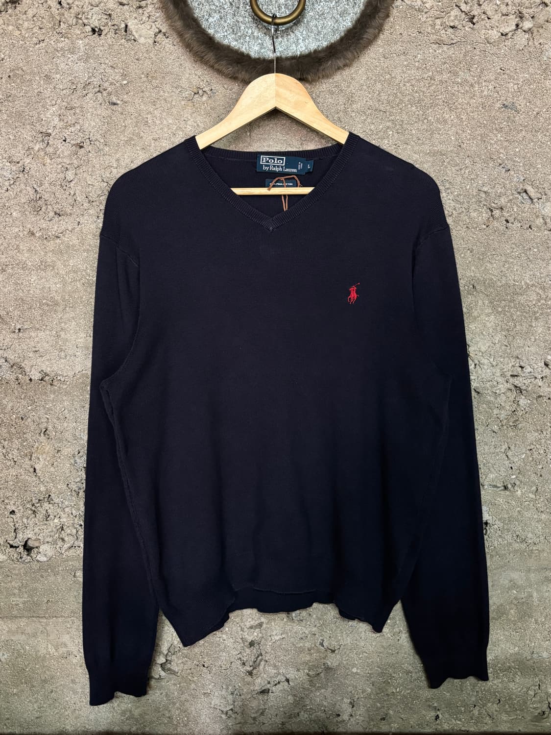 폴로 랄프로렌 네이비 브이넥 니트 L 상품이미지1