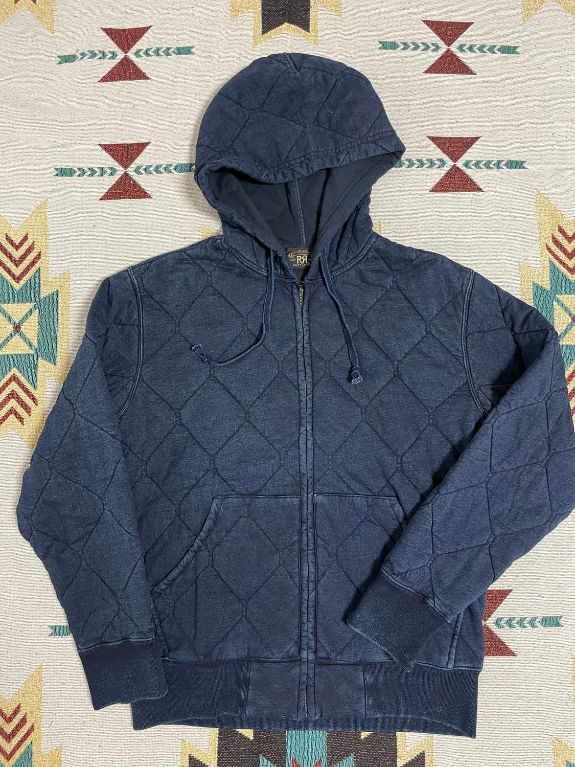 RRL 퀼팅 인디고 집업후드 상품이미지1