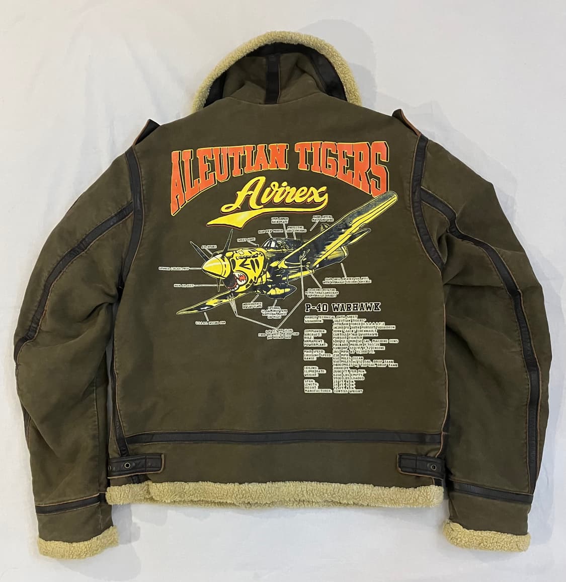 아비렉스 B-3 워호크 페인팅 무스탕 자켓 상품이미지1
