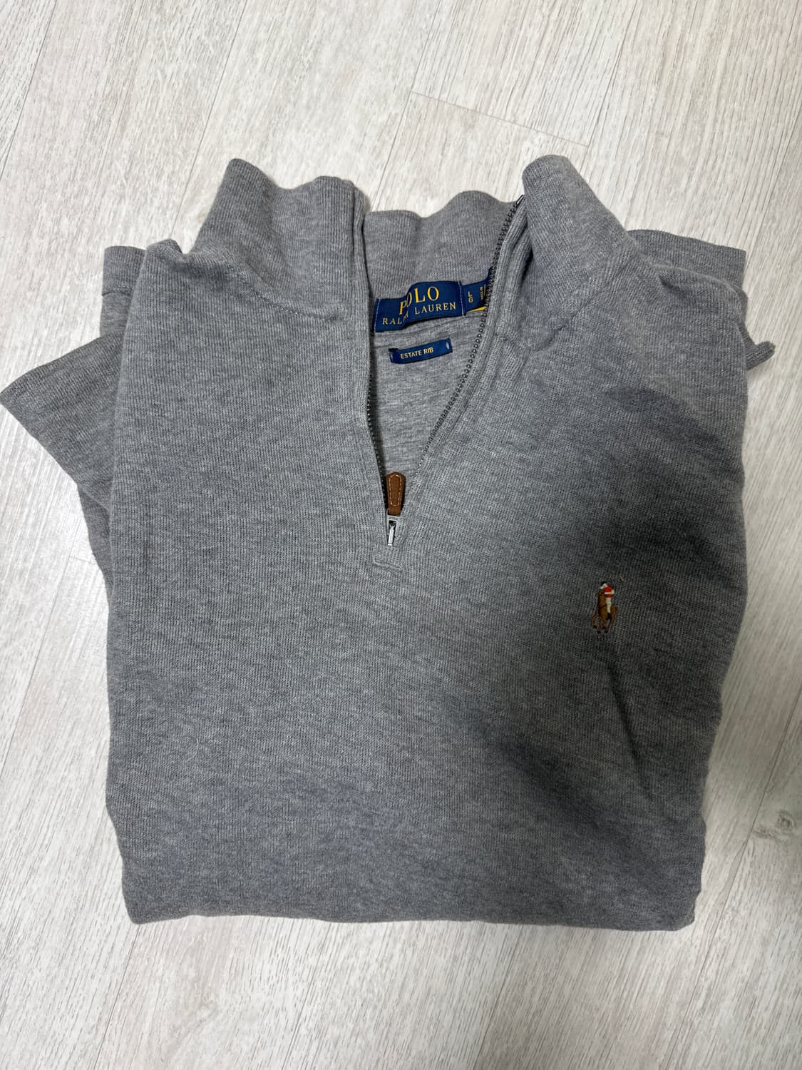 폴로 랄프로렌 그레이 반집업 니트 상품이미지1
