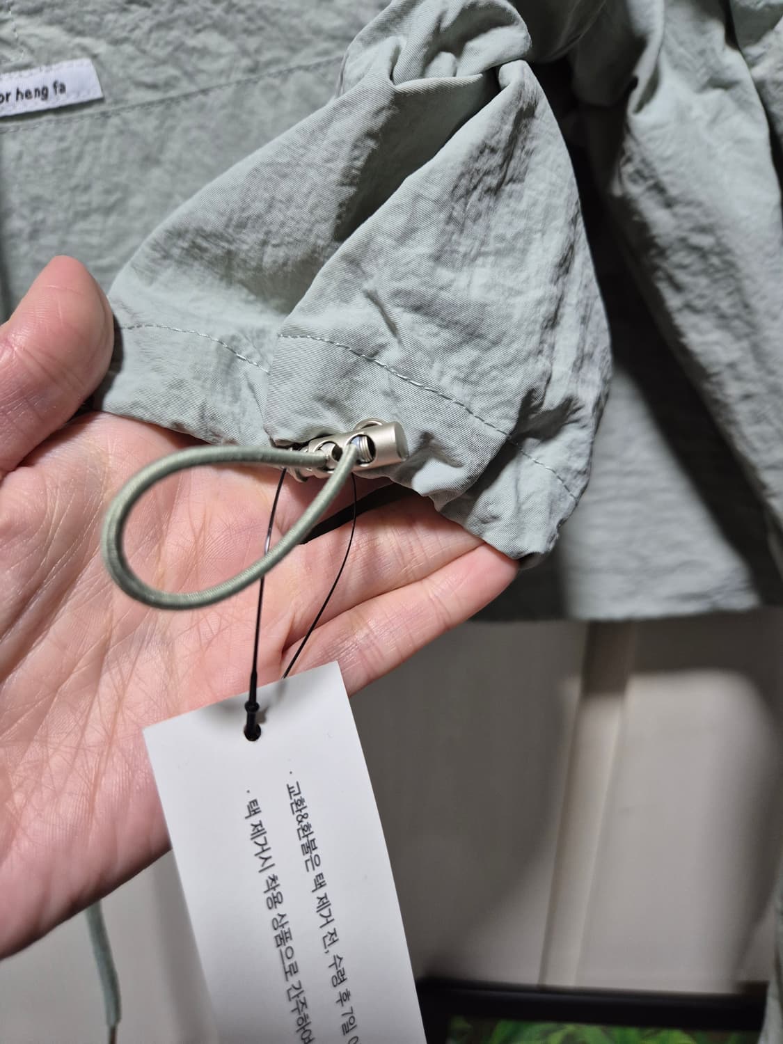 (세일)(새상품)아날로그걸 크롭 바람막이 셋업 민트그레이 상품이미지5