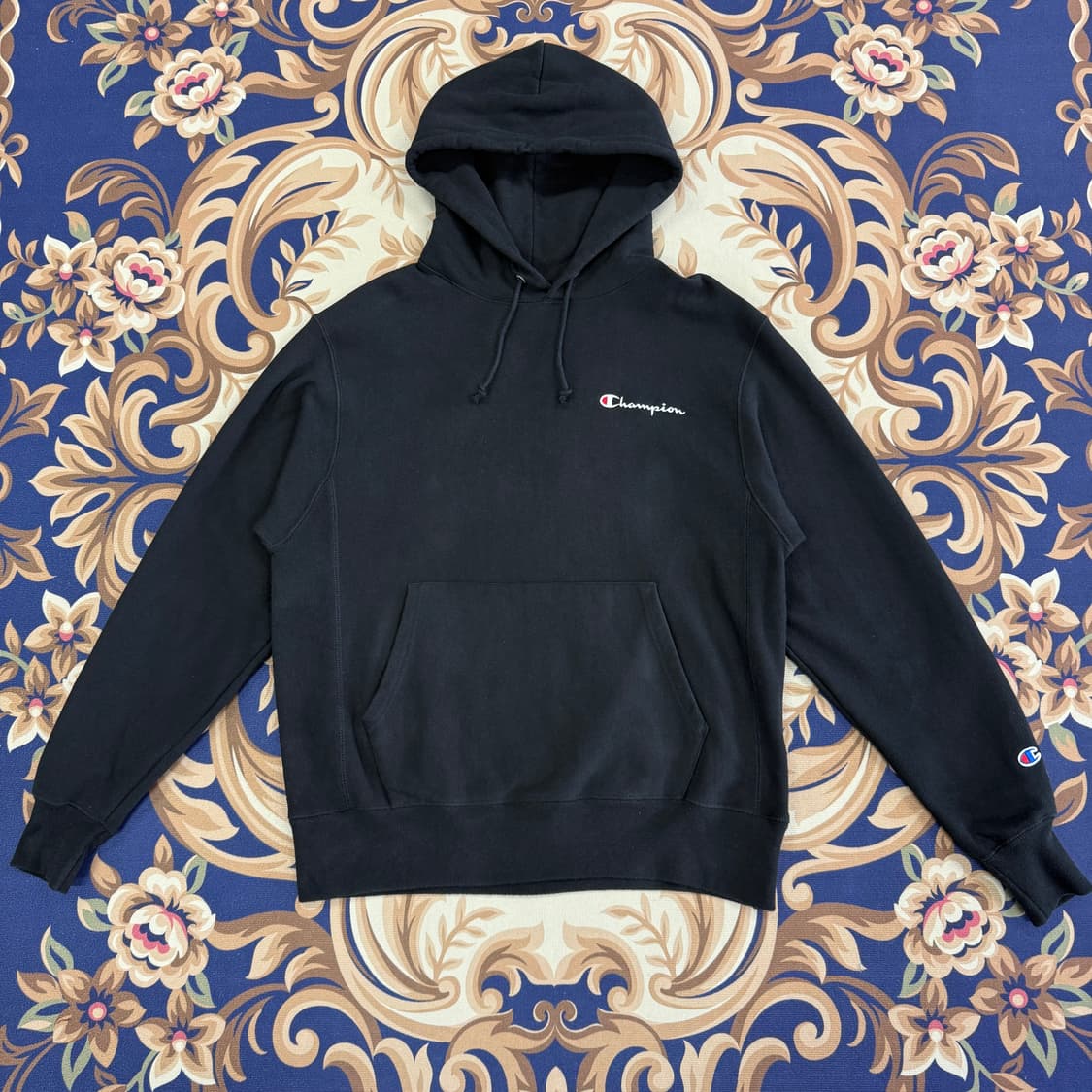 (M)챔피언 Champion 리버스위브 후드티셔츠(블랙) 상품이미지1