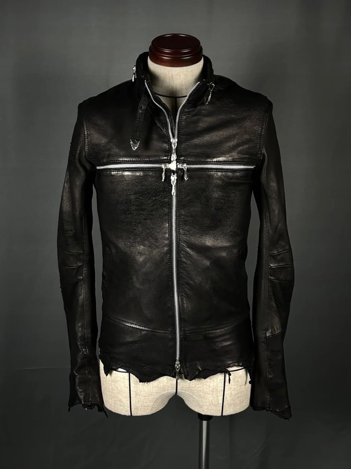 14th addiction cross zip leather jacket 상품이미지1