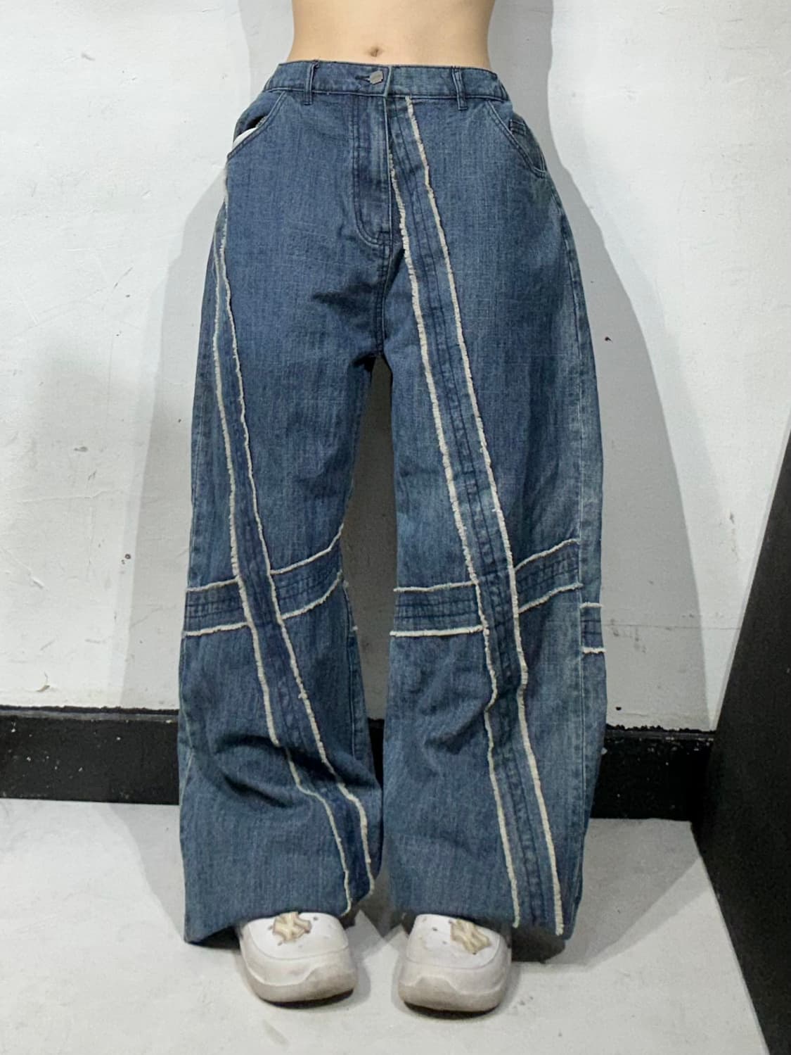 빈티지 중청 디트로이트 본즈 와이드 데님 팬츠 청바지 XL 상품이미지2