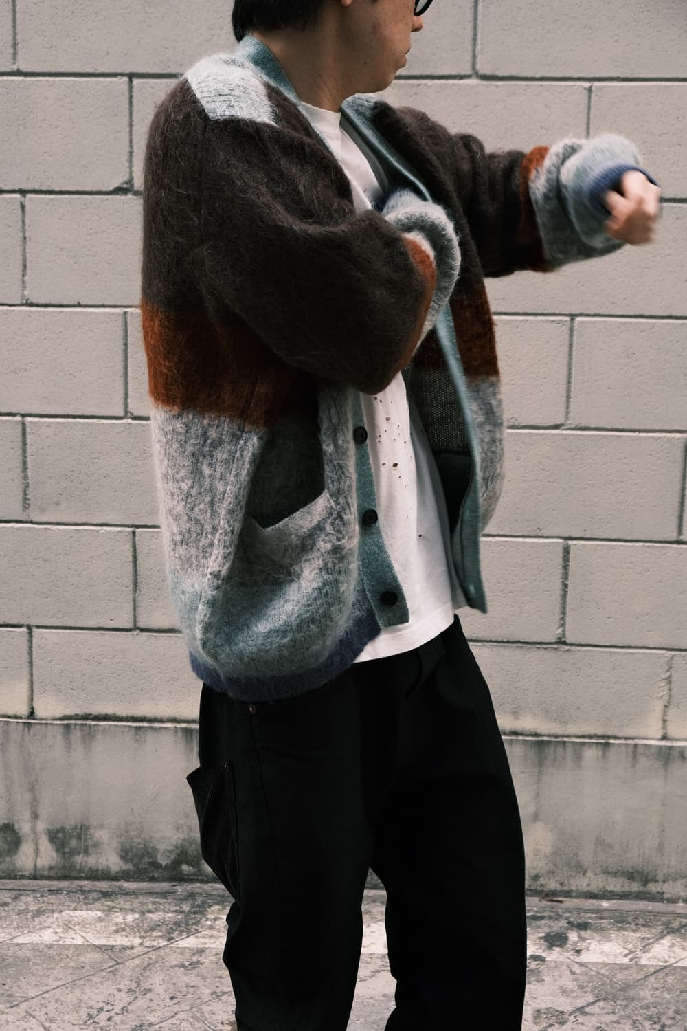 요크 YOKE 23FW 모헤어 보더 가디건 상품이미지3