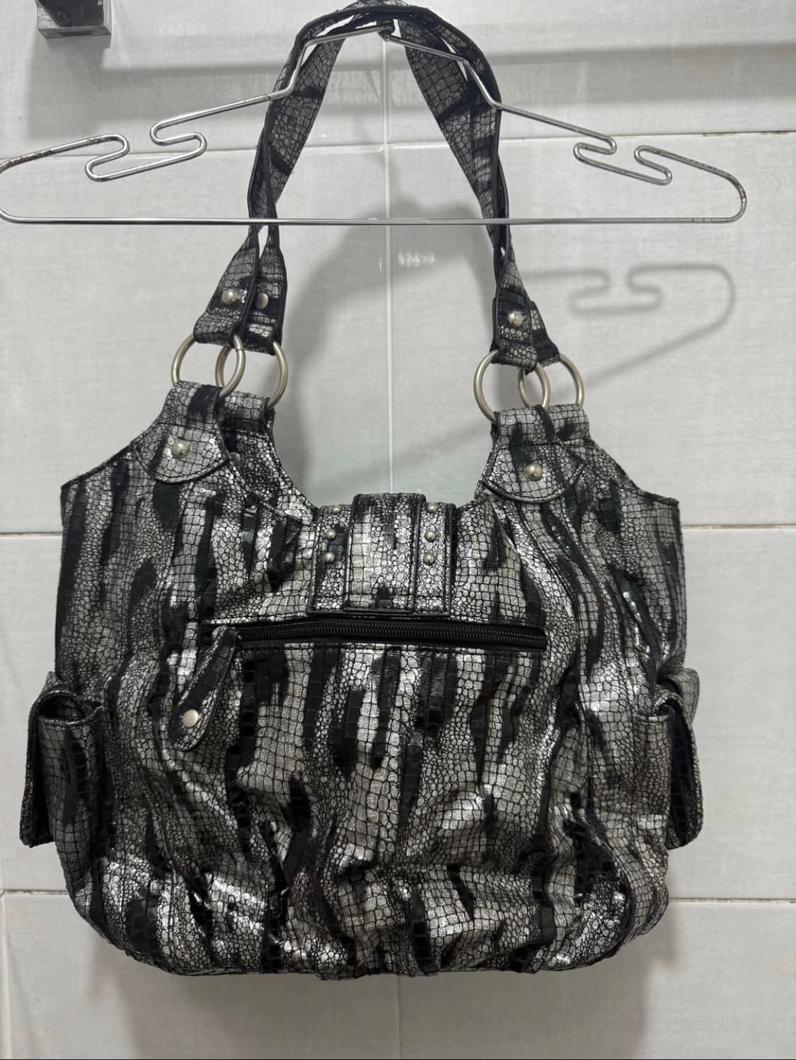 블랙 실버 레오파드 숄더백 상품이미지3