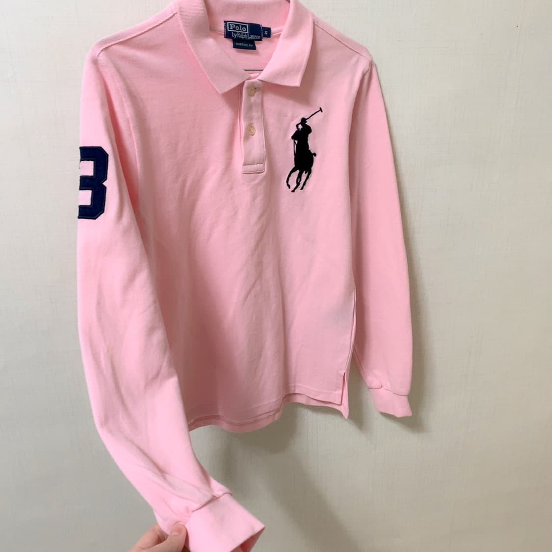 폴로 랄프로렌 핑크 긴팔 빅포니 카라 티셔츠 딸기우유 베이비핑크 롱슬리브 상품이미지8
