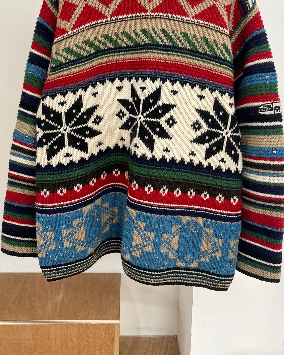 휴고 보스 노드릭 패턴 울 혼방 하이넥 니트 상품이미지5