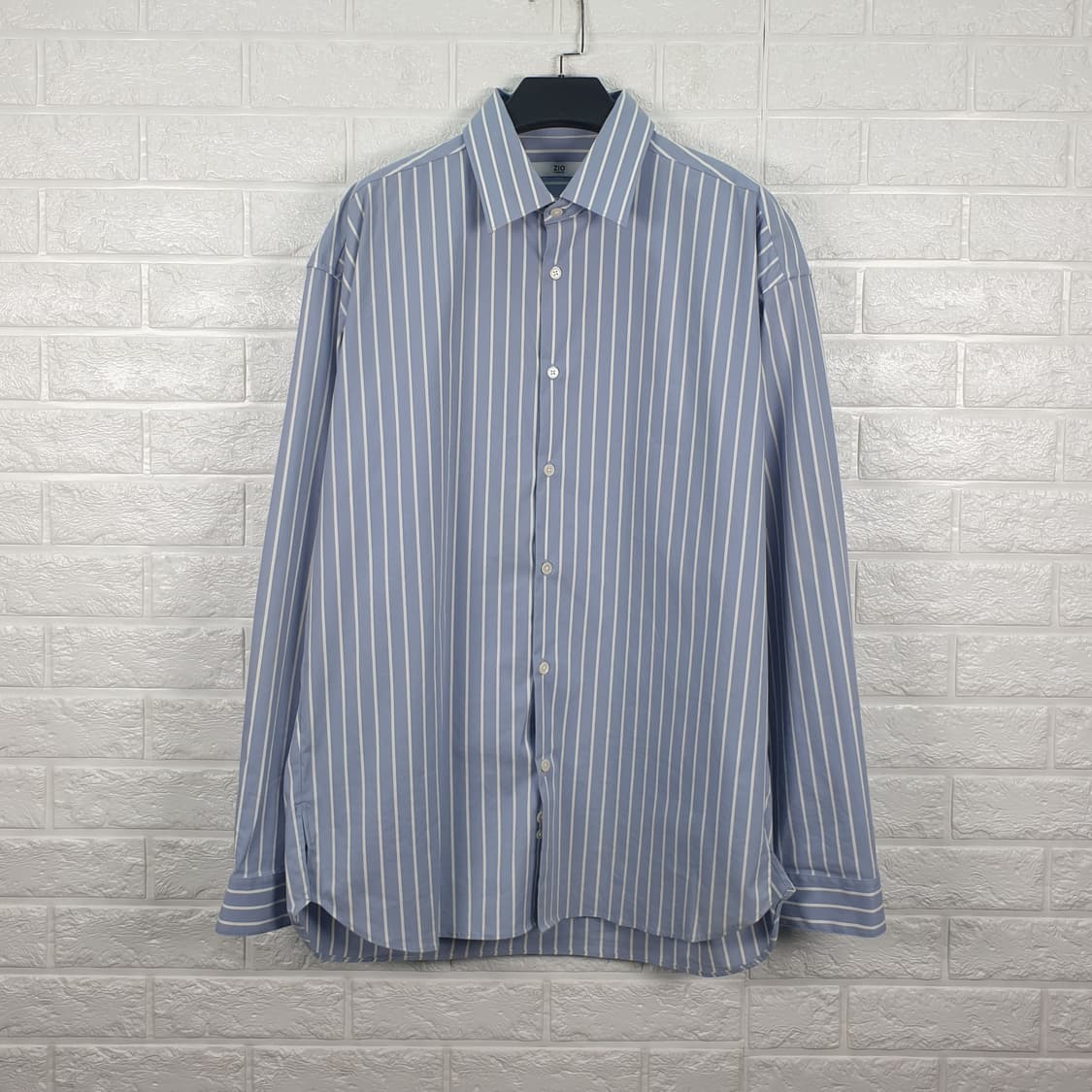 [100]지오송지오 등판자수 오버핏 스트라이프 셔츠 상품이미지2