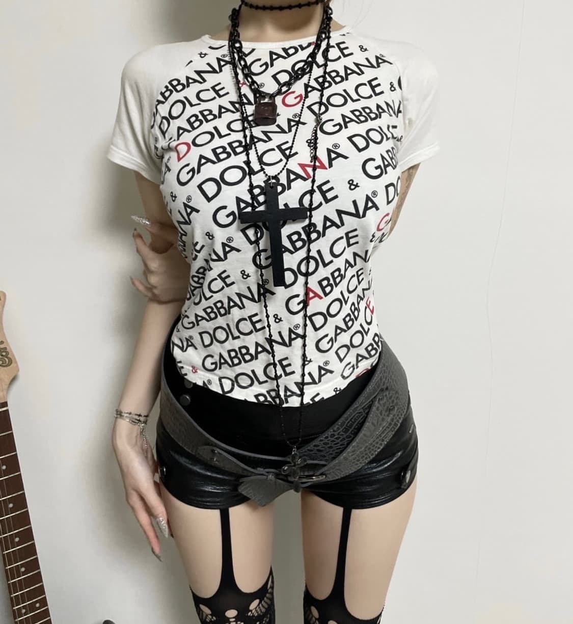 Vintage 크로스 십자가 팬던트 롱 레이어드 비즈 네크리스 목걸이 상품이미지2
