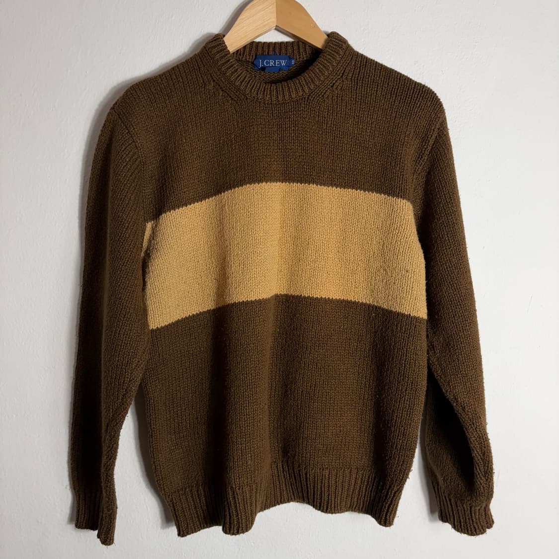 제이크루 브라운 배색 니트 스웨터(XS) 상품이미지1